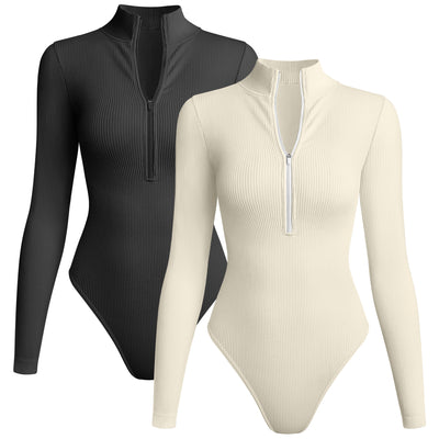Combinaison Longue Femme à Manches Longues avec Fermeture Éclair – Extensible et Respirante – S à L
