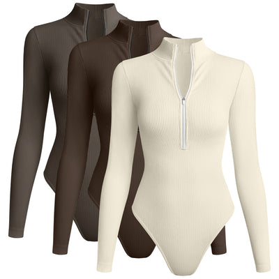 Combinaison Longue Femme à Manches Longues avec Fermeture Éclair – Extensible et Respirante – S à L
