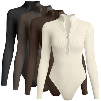 Combinaison Longue Femme à Manches Longues avec Fermeture Éclair – Extensible et Respirante – S à L
