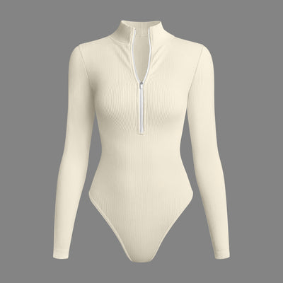 Combinaison Longue Femme à Manches Longues avec Fermeture Éclair – Extensible et Respirante – S à L