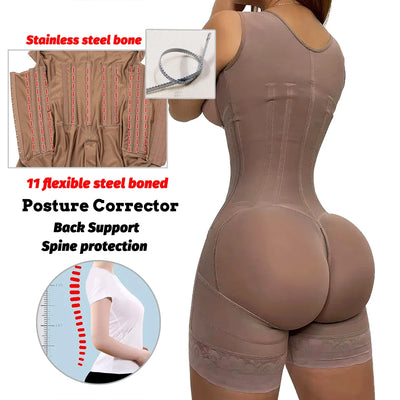 Body Gainant Femme Haute Compression avec Armatures en Acier – Dentelle