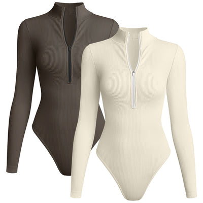 Combinaison Longue Femme à Manches Longues avec Fermeture Éclair – Extensible et Respirante – S à L